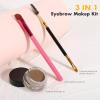 3 IN 1 Eyebrow Gel Kit With 2 Eyebrow Brushs,High Pigment,Waterproof,Long Wearing, Eyebrow Pomade For All Skin Tones, #08 auburn view 4