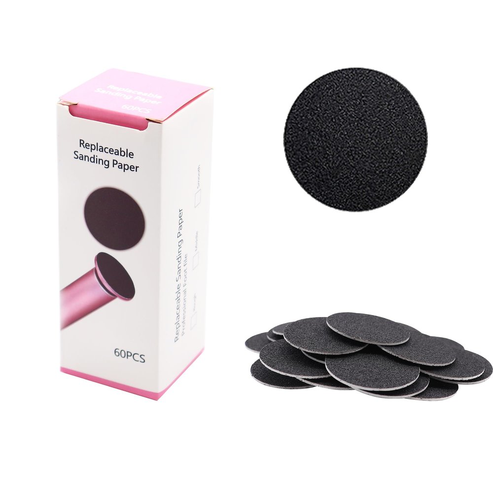 ibubu 60 Pieces Replaceable Foot Sandpaper Discs for Electric Foot File Adjustable Speed Callus Remover Machine Feet Hard Dead Skin Removal(Super Smooth 180 Grit)