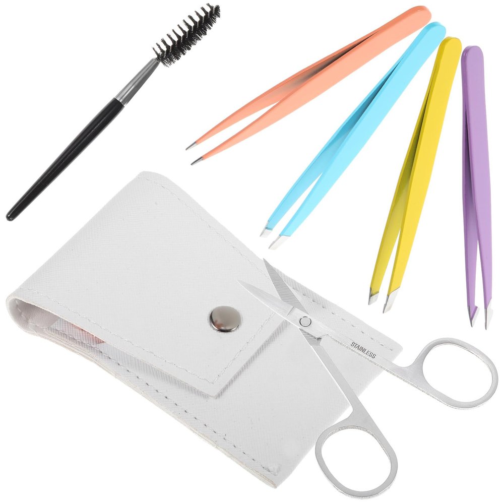 balacoo 18pcs Eyebrow Shaping Tool Trimming Clamp Accessories for Home and Salon Use Includes Storage Bag for Easy Organization