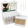 eyxformula 800 Count Pointed Cotton Swabs - Double Precision Tip Cotton Swabs for Flawless Eye & Lip Makeup, Nails, Detailing - Lint-Free Pointy Makeup Swab with Sturdy Bamboo Sticks in Storage Case view 1