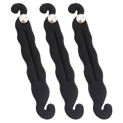 FRCOLOR 3pcs Pearl Hair Bun Maker Foam Sponge Donut Maker Beauty Hair Bun Clips Ponytail Bun Maker for Women Lazy
