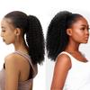 Kiss darling LASHES Afro Kinky Curly Ponytail Extensions Human Hair Wrap Drawstring Adjustable Clip In Pony Tail 4C Afro Curl Natural Black 1B Ponytail Human Hair Extensions 16" inch 110grams view 2