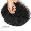 Kiss darling LASHES Afro Kinky Curly Ponytail Extensions Human Hair Wrap Drawstring Adjustable Clip In Pony Tail 4C Afro Curl Natural Black 1B Ponytail Human Hair Extensions 16" inch 110grams view 4