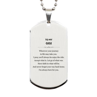 Christmas Gigi Silver Dog Tag Gifts, Motivational Gigi Gifts, Gigi Birthday Unique Gifts Ideas For Gigi, To My Gigi Wherever your journey in life may take you. I pray you'll always be enjoy the r