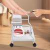 CNCEST Pedicure Chair,Beauty Salon Nail Or Foot Bath Spa Portable Trolley,Cart for Foot Rest Pedicure Manicure Funiture Massage Table Salon Supplies,Footrest Stand (White) view 2
