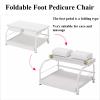 CNCEST Pedicure Chair,Beauty Salon Nail Or Foot Bath Spa Portable Trolley,Cart for Foot Rest Pedicure Manicure Funiture Massage Table Salon Supplies,Footrest Stand (White) view 3