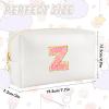 URSKYTOUS Initial Makeup Bag Personalized Preppy Travel Small Cosmetic Bag Cute PU White Chenille Letter Makeup Pouch for Purse Waterproof Zippered Toiletry Organizer for Women Girls Kids Friends (Z) view 4