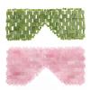 gemshan Rose Quartz Eye Mask & Jade Eye Mask Facial Maks for Relive Eliminate Puffiness Anti Aging Therapy Hot or Cold Using view 1