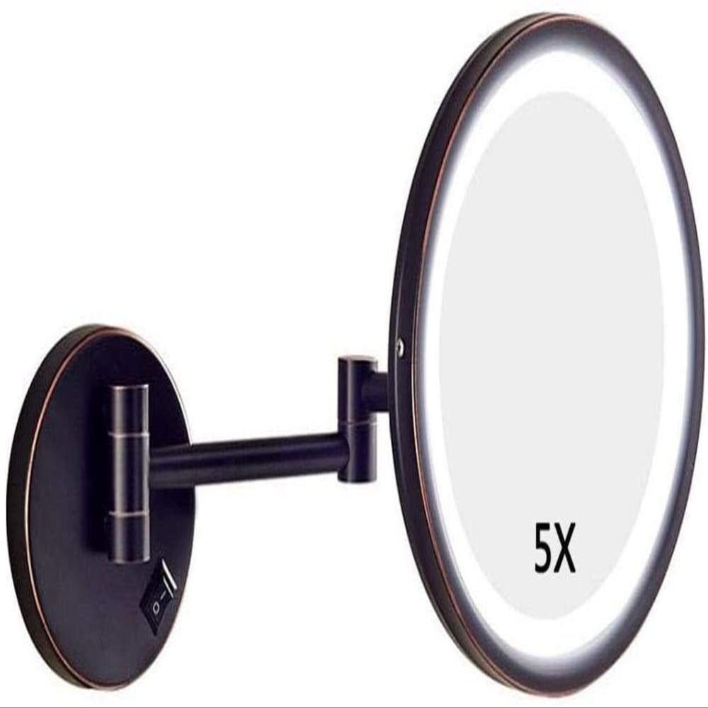 MESKEL Home Vanity Dressing Table Makeup Wall Mount LED Lighted 5X Magnifying Extendable Single Side Cosmetic (Color : C)