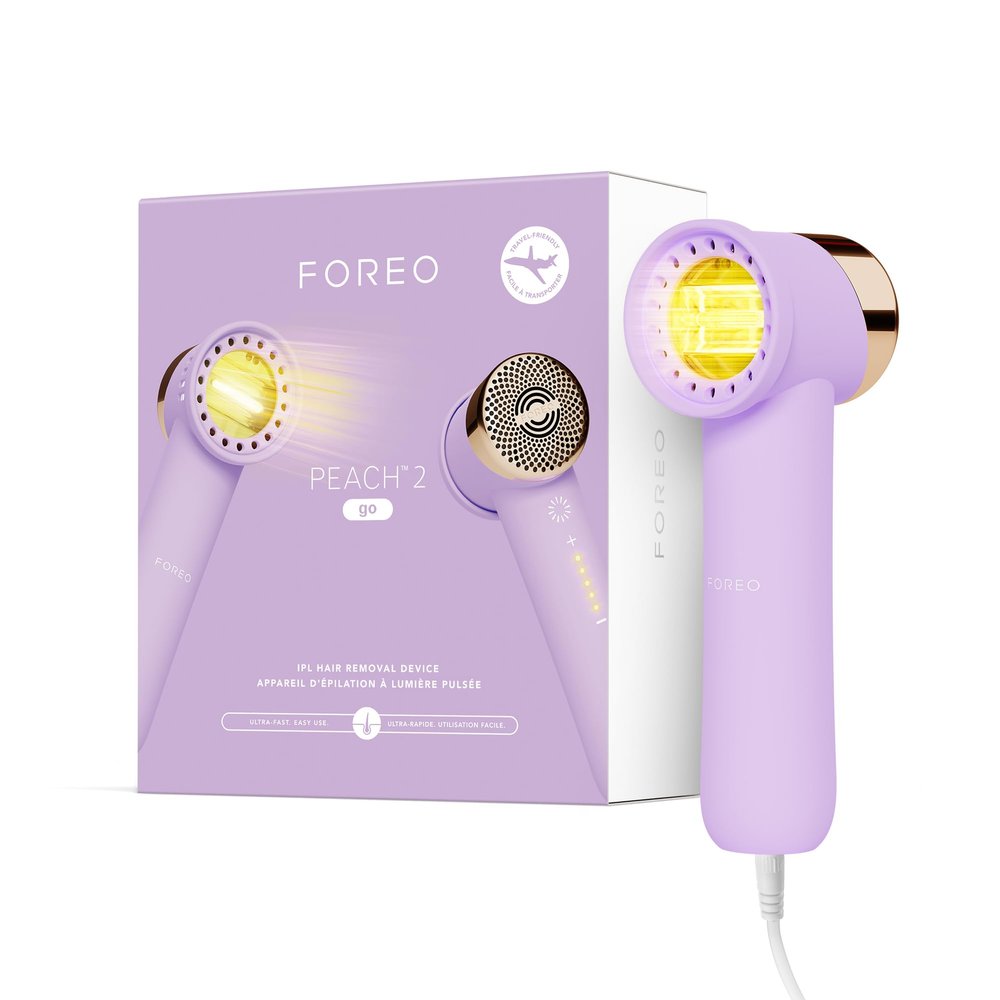 FOREO PEACH 2 go, epilatore luce pulsata - Depilatore corpo donna i uomo - Epilatore viso donna - Alternativa all' epilatore laser - Rapido e indolore - Sistema refrigerante - Lavender