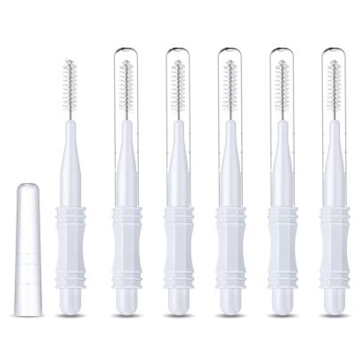 30Pcs Micro Eyebrow Brush Eyelash Extension Applicators Lash Eyebrow Brush Mascara Brush Wand Eyelash Extensions Brush with Cover for Eyebrows and Eyelashes Extensions, White