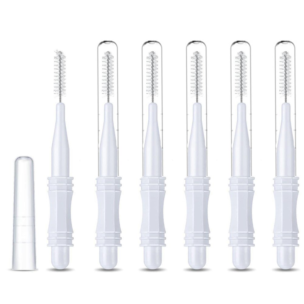 30Pcs Micro Eyebrow Brush Eyelash Extension Applicators Lash Eyebrow Brush Mascara Brush Wand Eyelash Extensions Brush with Cover for Eyebrows and Eyelashes Extensions, White