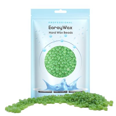 EARAYWAX Hard Wax Beads for Hair Removal, 1lb Brazilian Coarse Waxing for Full Arms, Armpit, Bikini, Eyebrow, Face, Legs, Sensitive Skin, At-Home Wax Melts for Women Men