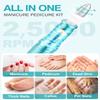 Subay Electric Nail Drill Set, 25000 RPM Professional Manicure Pedicure Kit for Feet Hands Thick Nail Cuticle, 11 in 1 Nail Care Trimmer Buffer E File for Women Men Baby Pets, Green view 2