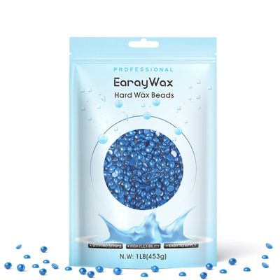 EARAYWAX Hard Wax Beads, 1lb, Wax for Coarse Hair Removal, Sensitive Skin, Full Body, Women and Men