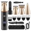BAHREL Beard Trimmer for Men, All in One Mens Beard Grooming Kit, IPX7 Washable Mustache Nose Hair Trimmer, Foil Trimmer & Body Shaver, Electric Razor for Men Gifts (Color : Gold) view 1