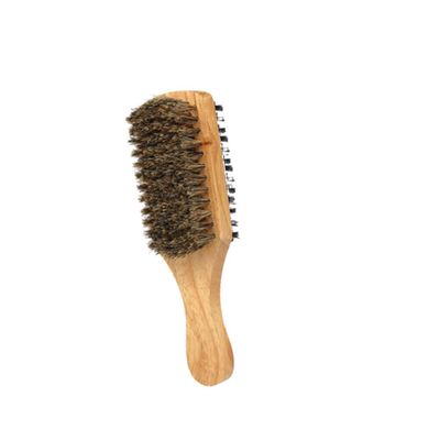 GLEAVI Double-sided Bristle Beard Brush for Men Portable Beard Styling Tool Handle for Grooming Facial Hair for Bearded Men Compact Go Use