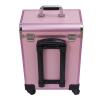 HuaShuani Rolling Makeup Case, Professional Rolling Makeup Train Case, Multi-Functional Makeup Trolley, 360 Rotating Wheels with Lock and Key, Makeup Storage Organizer for Makeup/Nail/Hair (Pink) view 4