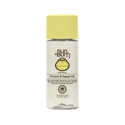 Sun Bum Revitalizing Protect and Repair Hair Oil - Light-weight Hair Care Treatment - Strengthen and Hydrates - UV Protection against Heat Damage and Sun Rays - Enriched with Jojoba Oil - 1.7 oz