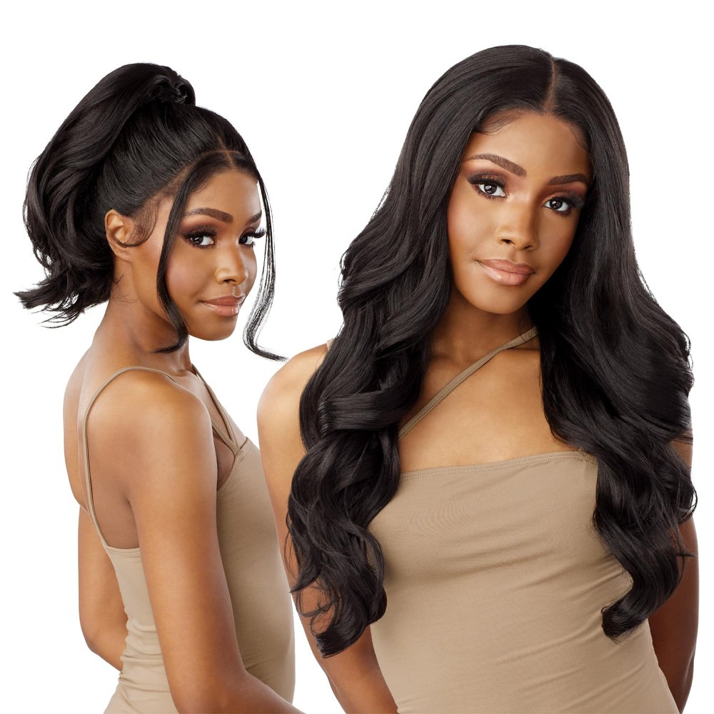 Sensationnel Butta 360 Lace Wigs - Unit 3 Wider Parting 360 Degree Lace Glueless Synthetic Preplucked Hairline (2 DARKBROWN)