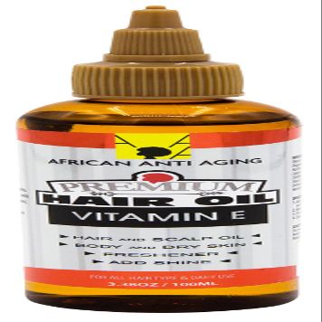 African Anti Aging Premium Hair Oil Vitamin E 3.38 Oz (Pack of 3)