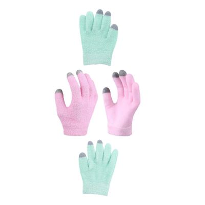 Amosfun 2pairs Moisturizing Hand Care Gloves Gel Lining for Touchscreen Compatible Exfoliating Gloves for Soft Smooth Hands for Dry Skin Care