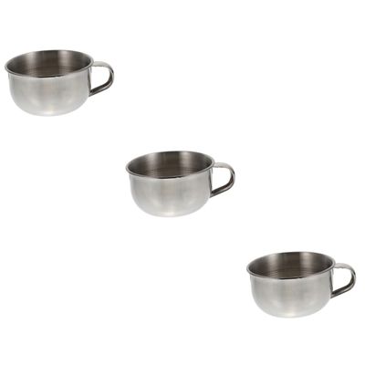 balacoo 3pcs Men's Bubbling Bowl Handle Shaving Soap Men's Silver Bowl for Simple Shaving Convenient Handle