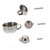 balacoo 4pcs Men's Shaving Accessories Shaving Bowl Sturdy Stainless Steel Bubble Vessel for view 2