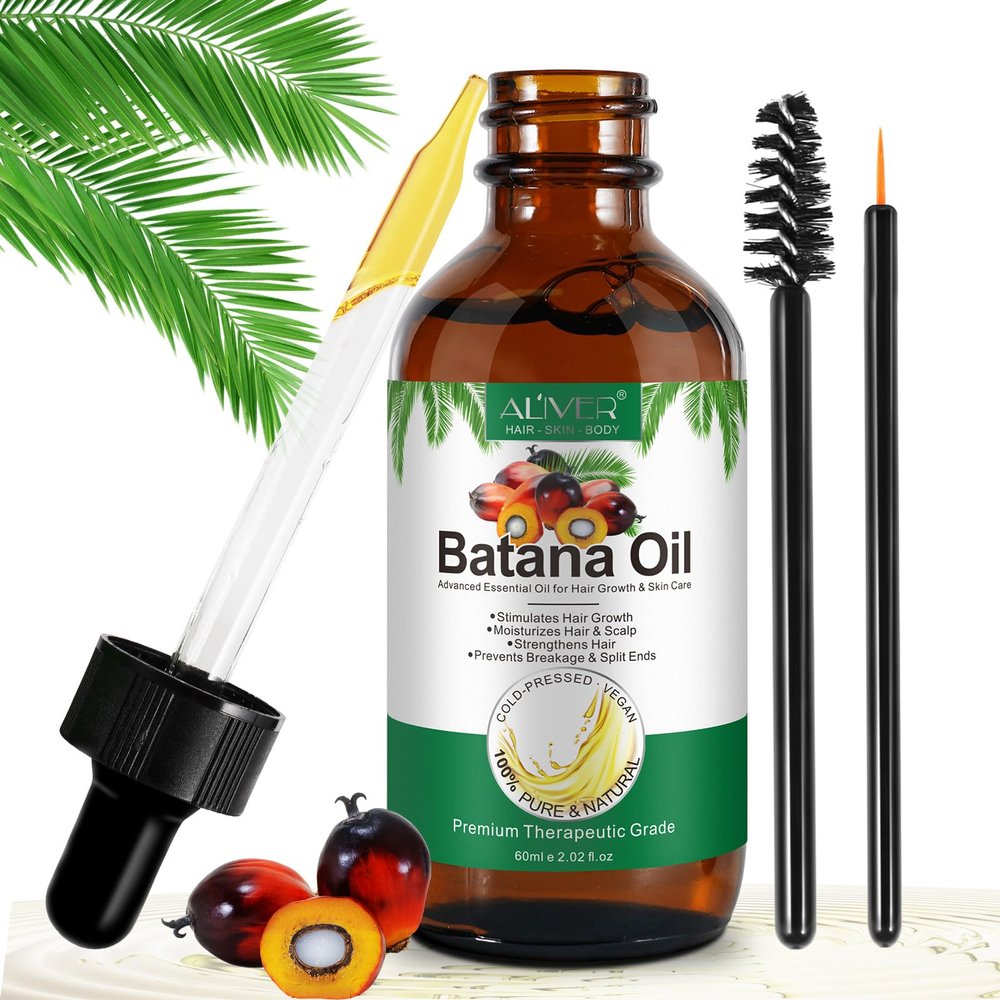 Dvoevivh 100% Cold-Pressed Batana Oil Pure Hair Growth & Repair Oil, 60 ml | Natural & Chemical-Free Deep Nourishing Treatment for Scalp, Split Ends & Dry Hair (2.02 Fl Oz Pack of 1)