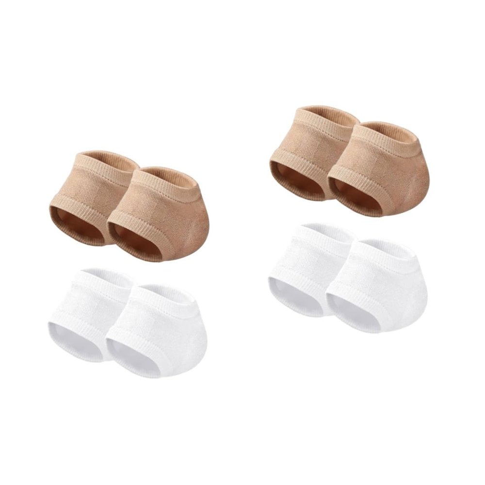 balacoo 4pairs Breathable Heel Socks Gel Moisturizing Socks for Cracked Heels Supple Covers