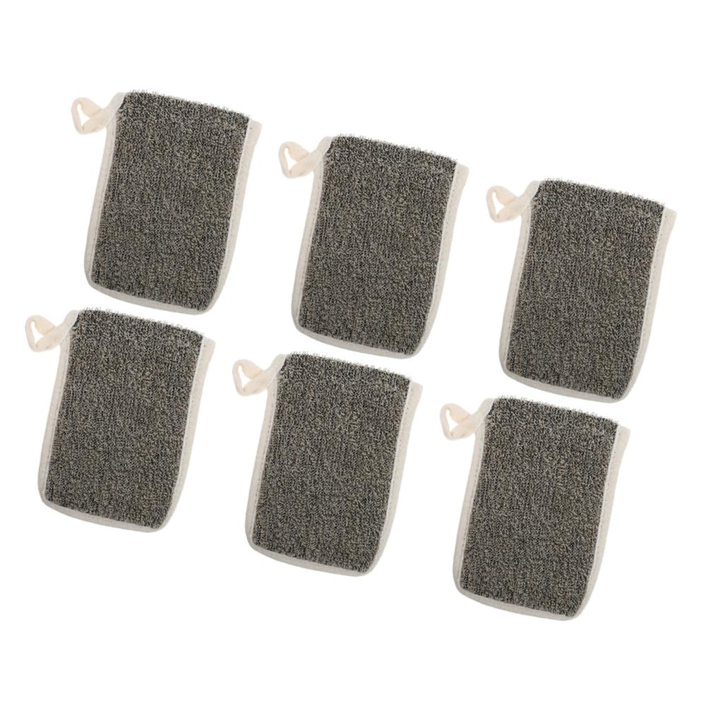 balacoo 6pcs Black Linen Soap Storage Bags with Foaming Net for Bath Exfoliating Saver Durable Shower Accessories