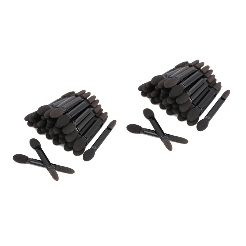 balacoo 200pcs Double-headed Eyeshadow Brush Kit Black Sponge for Women for Home Use Travel and Parties Lightweight Makeup Tools for Effortless Application