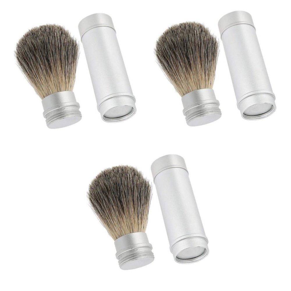 balacoo 3pcs Shaving Brush for Men Premium Blaireau Aluminum Handle Thick Dense Hair for Lathering Hairdressing Tool for Grooming and Beard Care