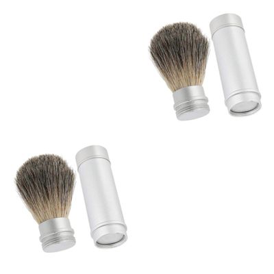 balacoo 2pcs Beard Brush for Men Premium Blaireau Shaving Brush with Aluminum Handle Dense Lather Applicator for Smooth Shaving Grooming Tool for Facial Hair Care