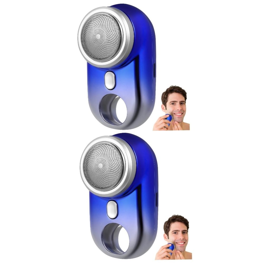 Balacoo 2pcs Mini Shaver for Men Portable Rechargeable Electric Razor Beard Trimmer Fast Speed Compact Design