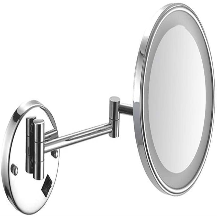 3X Magnification Wall Mounted Lighted Vanity Mirror LED Lighted 8 Inches Double Sided Makeup Mirrors Powered by Charging