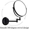 Bathroom Makeup Wall Mounted Black,8 Inch 1x/10x Magnification Shaving Mirrors, Double Sided 360 view 2