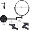 Bathroom Makeup Wall Mounted Black,8 Inch 1x/10x Magnification Shaving Mirrors, Double Sided 360 view 3