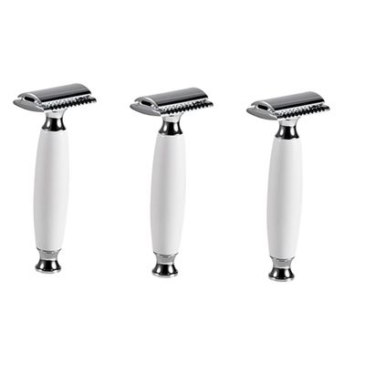 balacoo 3pcs Men's Razor Double-sided Manual Razor Blade Vintage Shaving Machine Modern Design Lightweight