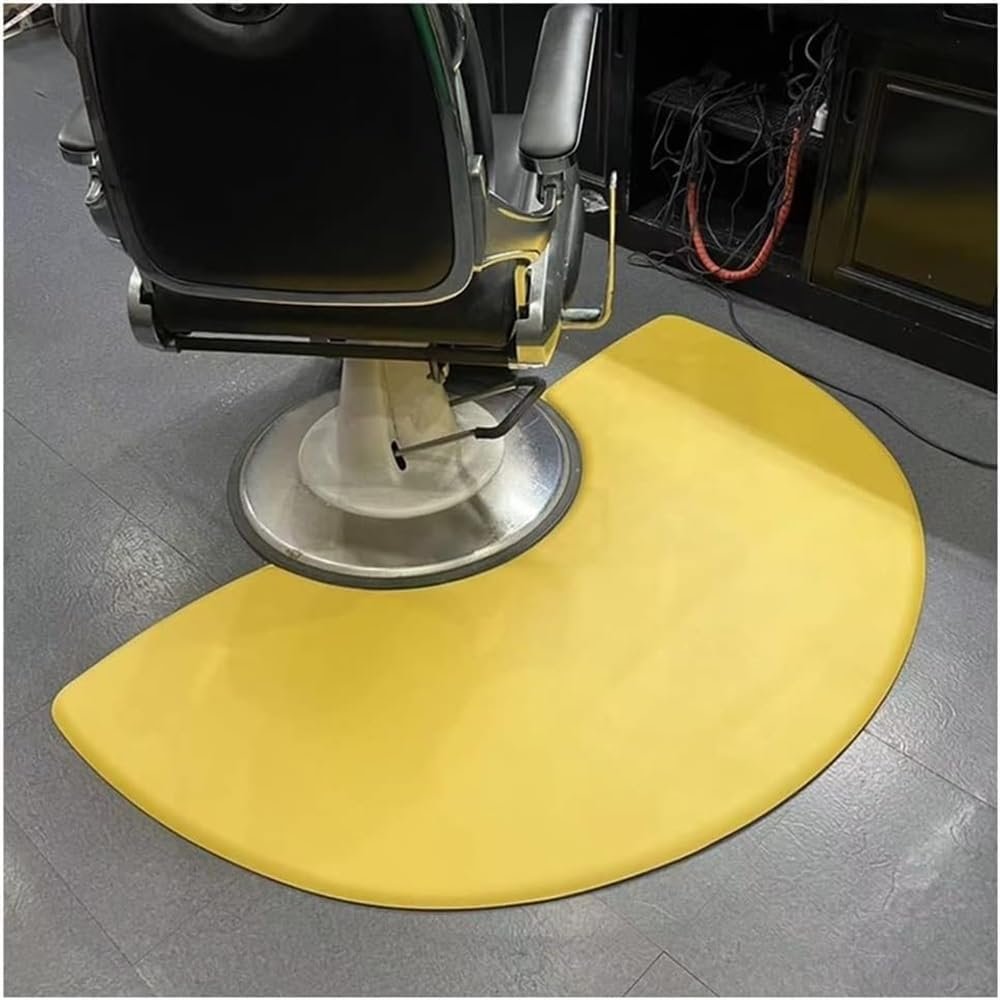 Anti-Fatigue Floor Mat Barber Cutting Chair Floor Mats Salon & Barber Shop Chair Beauty Makeup Station Mat,157x92cm/61.8x36.2in (Color : Yellow)