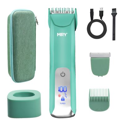 MRY Groin Trimmer for Men & Women - Ipx6 Waterproof USB Charging Trimmer with Light & Ceramic Blade for Pubic/Body/Groin Grooming/Face/Legs/Facial (Green Color)