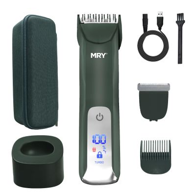 MRY Groin Trimmer for Men & Women - Ipx6 Waterproof, USB Charging, Ceramic Blade Electric Trimmer for Pubic/Body/Groin Grooming/Face/Legs/Facial (Ash Black Color)
