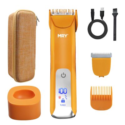 MRY Groin Trimmer for Men Women Ipx6 Waterproof USB Charging Trimmer/Light and Ceramic Blade Electric Trimmer for Men Women for Pubic/Body/Groin Grooming/Face/Legs/Facial (Orange Color)