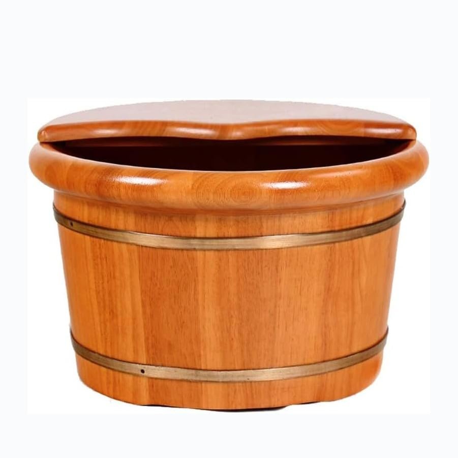 UNbit Foot Tub Foot Bath Bucket Foot Bath Wooden Bucket Wooden Foot Basin Tub Bucket for Spa, Sauna, and Foot Soak - Relaxing Foot Bath Tub with Massage for Home Spa Experience WEWYQSJXBXF-31119