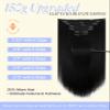 Full Shine Clip in Hair Extensions Human Hair Black 24 Inch Clip in Extensions Real Human Hair for Volume Full Head Triple Weft 7 Pcs 150 G view 2