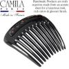 Camila Paris CP3771 French Hair Side Comb Small Rounded Black and Pink, French Twist Hair Combs, Strong Hold Hair Clips for Women Bun Chignon, Styling Girls Hair Accessories Made in France view 2
