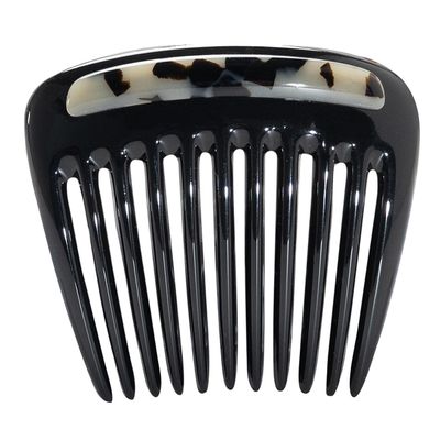 Camila Paris CP3768 French Hair Side Comb Small Rounded Black and White Tokyo, French Twist Hair Combs, Strong Hold Hair Clips for Women Bun Chignon, Styling Girls Hair Accessories Made in France