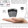 Camila Paris CP3768 French Hair Side Comb Small Rounded Black and White Tokyo, French Twist Hair Combs, Strong Hold Hair Clips for Women Bun Chignon, Styling Girls Hair Accessories Made in France view 3