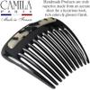 Camila Paris CP3768 French Hair Side Comb Small Rounded Black and White Tokyo, French Twist Hair Combs, Strong Hold Hair Clips for Women Bun Chignon, Styling Girls Hair Accessories Made in France view 4