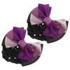 FAVOMOTO 4pcs Professional Bow Bun Hair Net Decorative Bowknot Elegant Hair Cover for Stewardess and Bank for Formal and Casual Occasions view 2